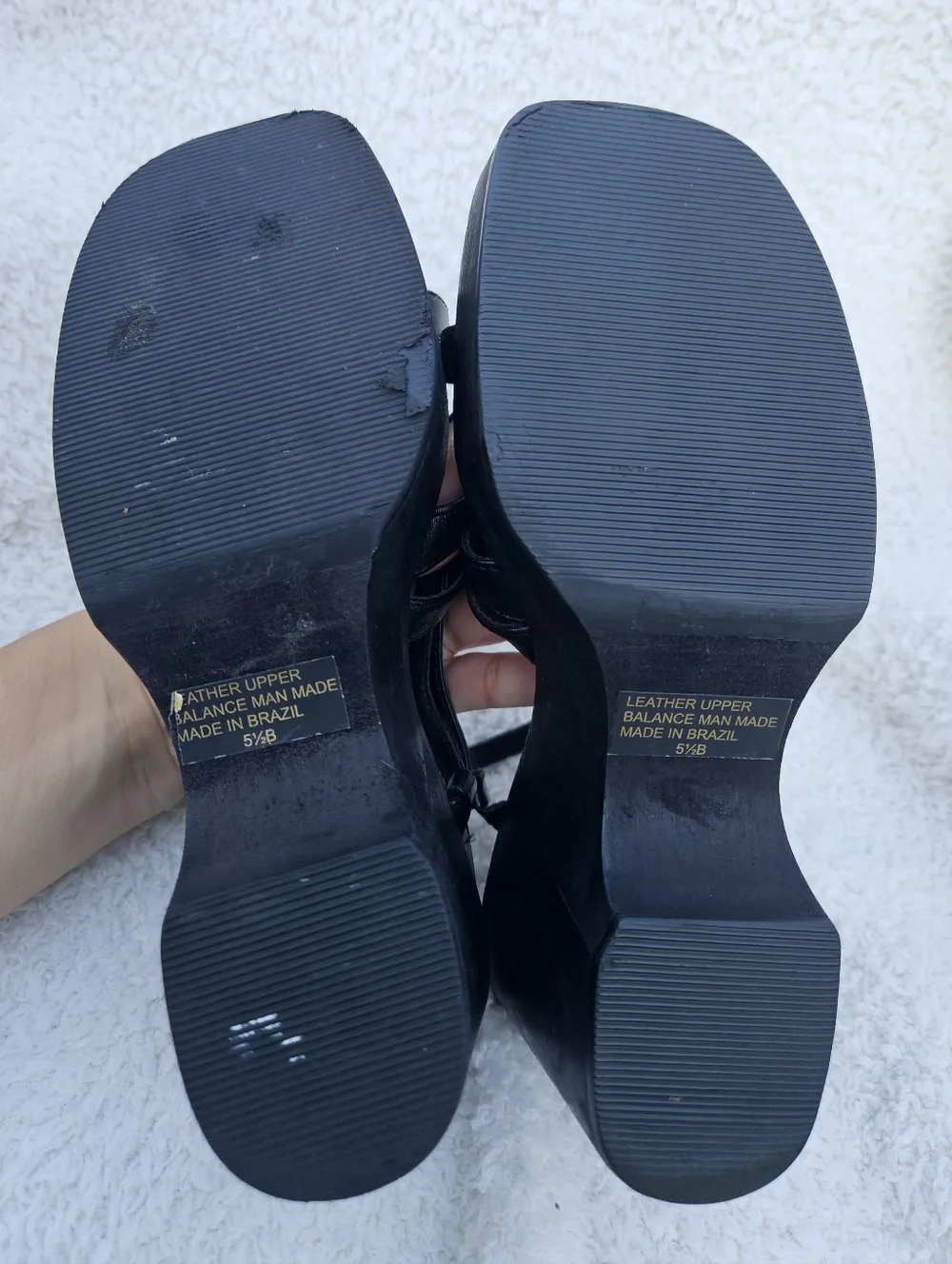 Y2K Vintage Steve Madden Black Strappy Platform Sandals - Picture 7 of 7